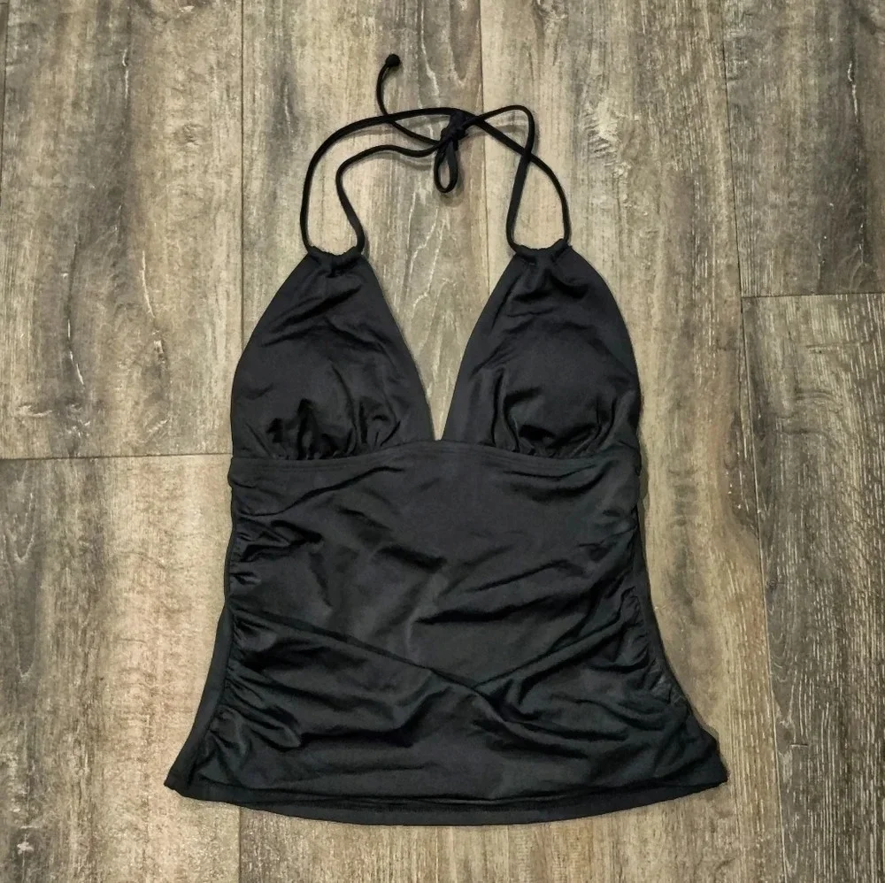 *NWT* Coastal Blue Halter Neck Black Tankini